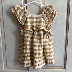 Zara Charming Yellow and White Gingham Toddler Dress